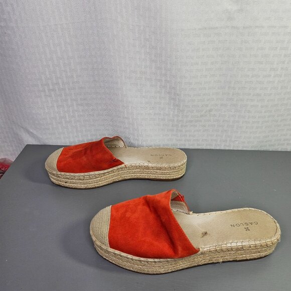 Caslon Women's Red Suede Espadrille Mules Size 7 - Picture 5 of 9
